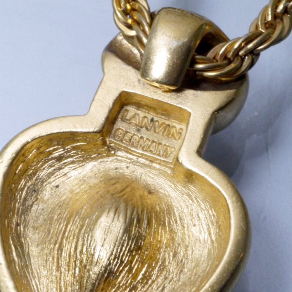 LANVIN ティアドロップストーン ネックレス（クリスタル/ブラック/ゴールド）