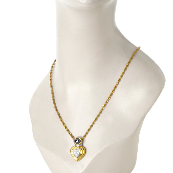 LANVIN ティアドロップストーン ネックレス（クリスタル/ブラック/ゴールド）