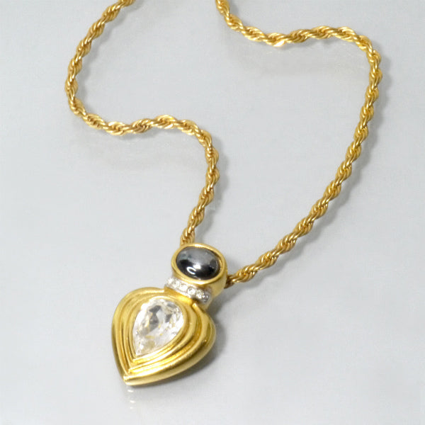 LANVIN ティアドロップストーン ネックレス（クリスタル/ブラック/ゴールド）