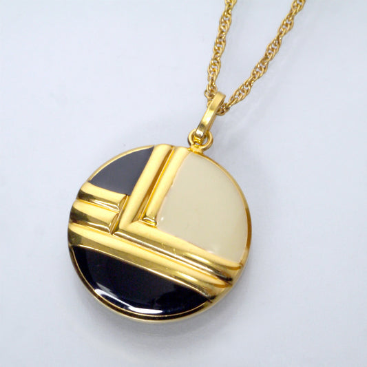 LANVIN　ロゴラウンド マルチカラーネックレス（ゴールド）