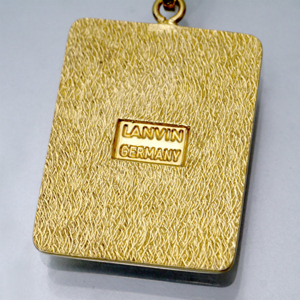 LANVIN　スクエアプレート ロゴストーンネックレス（ゴールド）