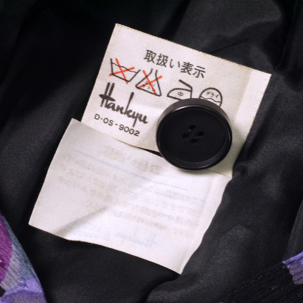 LANVIN シルク100%総柄ツーピース（紫系）