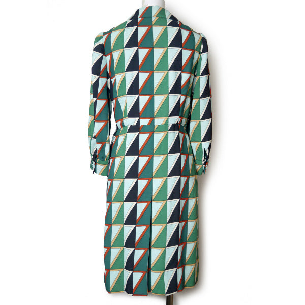 LANVIN　幾何学模様vintageワンピース（青系）