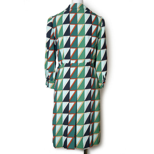 LANVIN　幾何学模様vintageワンピース（青系）