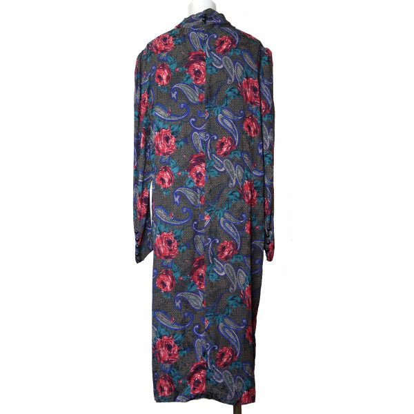 LANVIN　薔薇＆ペイズリー柄vintageシルクワンピース