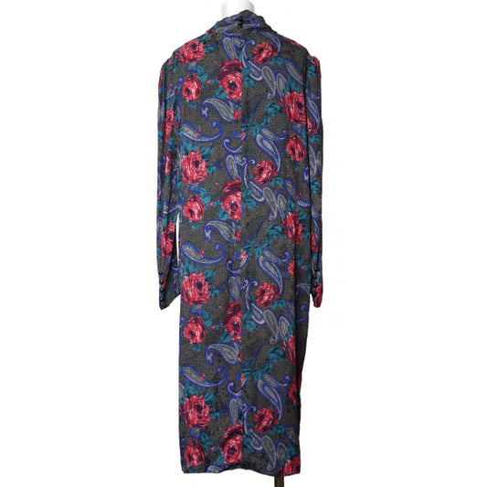 LANVIN　薔薇＆ペイズリー柄vintageシルクワンピース