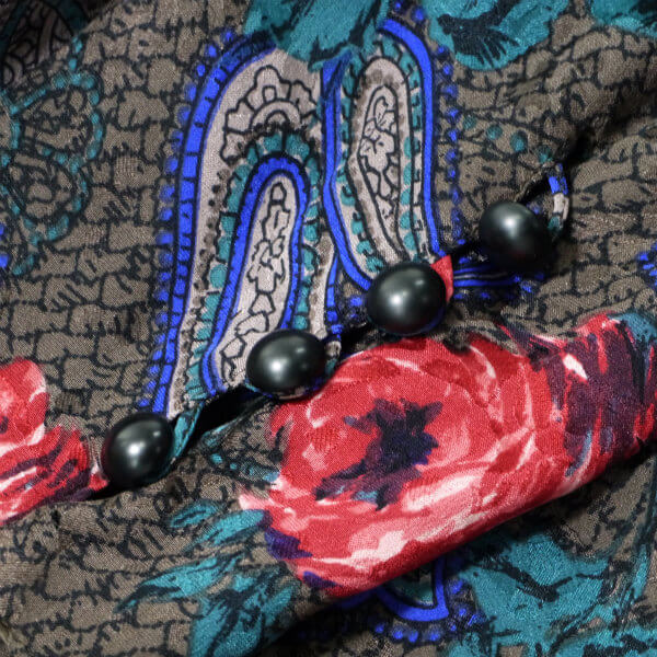 LANVIN　薔薇＆ペイズリー柄vintageシルクワンピース