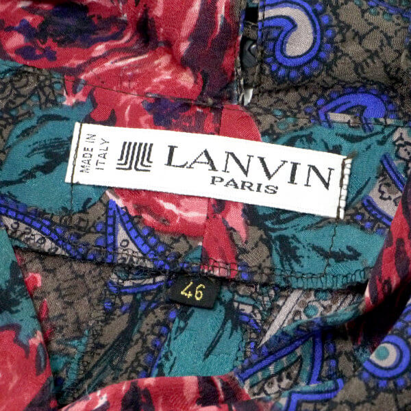 LANVIN　薔薇＆ペイズリー柄vintageシルクワンピース