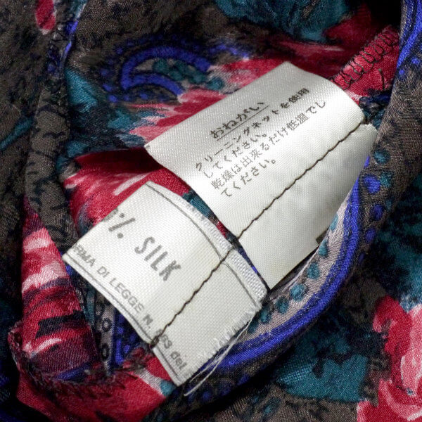 LANVIN　薔薇＆ペイズリー柄vintageシルクワンピース