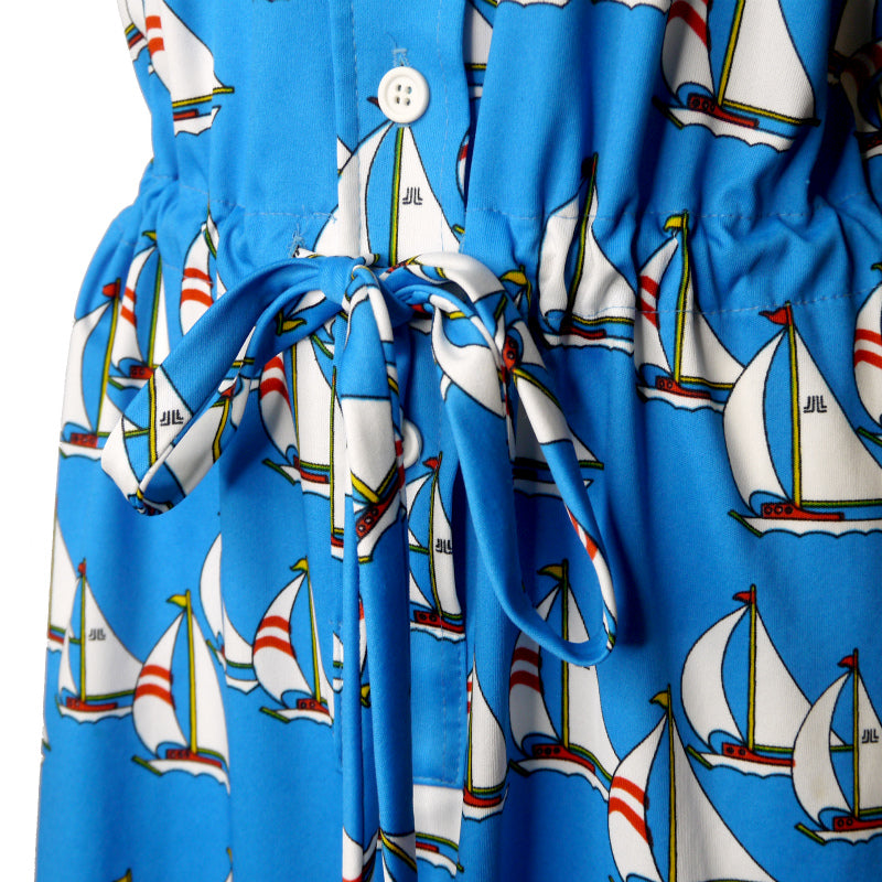LANVIN　ヨット柄vintage半袖ワンピース（水色）