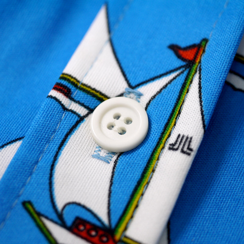 LANVIN　ヨット柄vintage半袖ワンピース（水色）