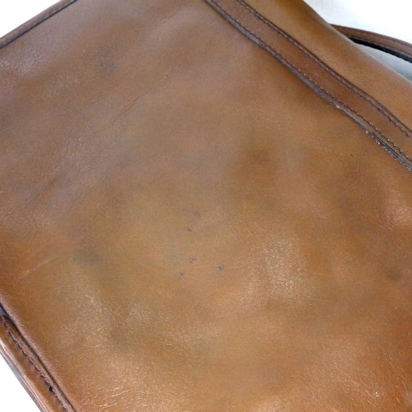 Lanvin 希少ロゴ!!アコーディオン総革ショルダー（飴色）