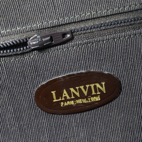 Lanvin 希少ロゴ!!総革ショルダーバッグ（濃茶）