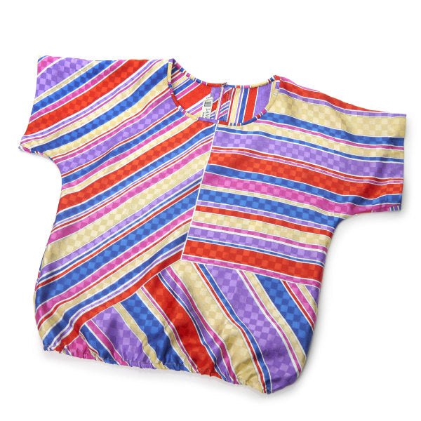 LANVIN 幾何学模様 マルチカラー半袖ブラウス