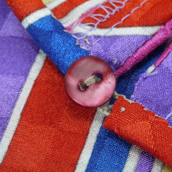 LANVIN 幾何学模様 マルチカラー半袖ブラウス