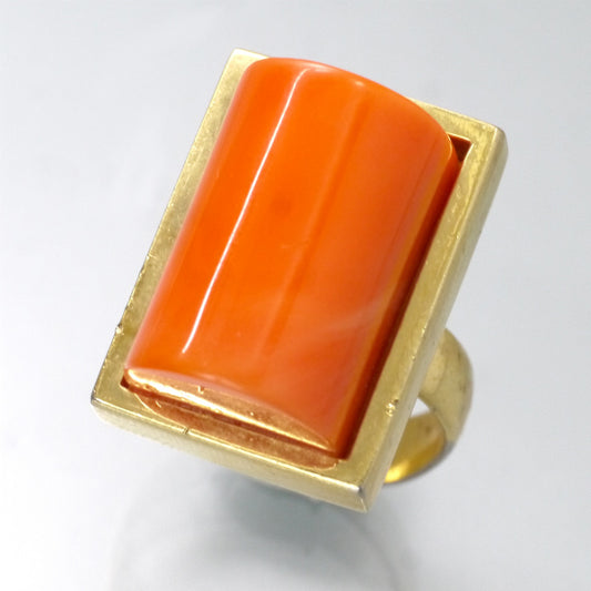 LANVIN　オレンジストーン リング（ゴールド）