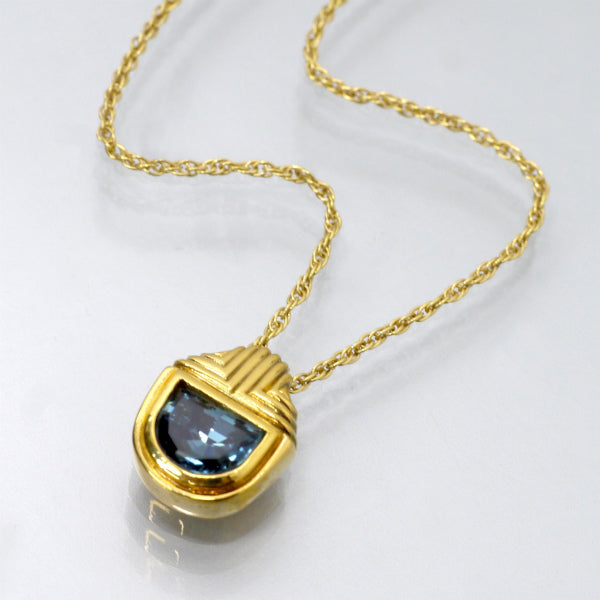 LANVIN　LLロゴ×ブルーストーン ネックレス（ゴールド）