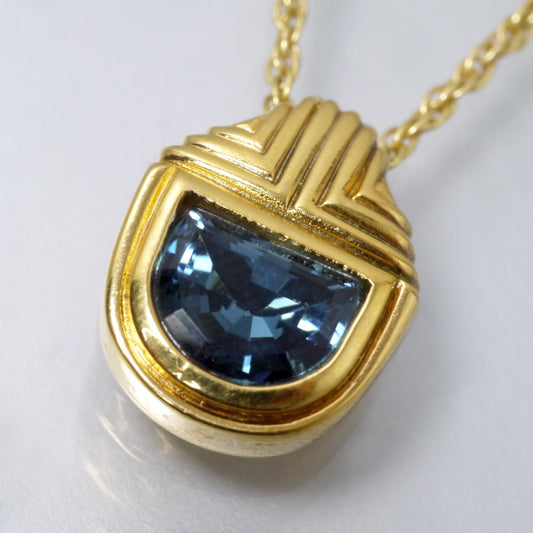 LANVIN　LLロゴ×ブルーストーン ネックレス（ゴールド）