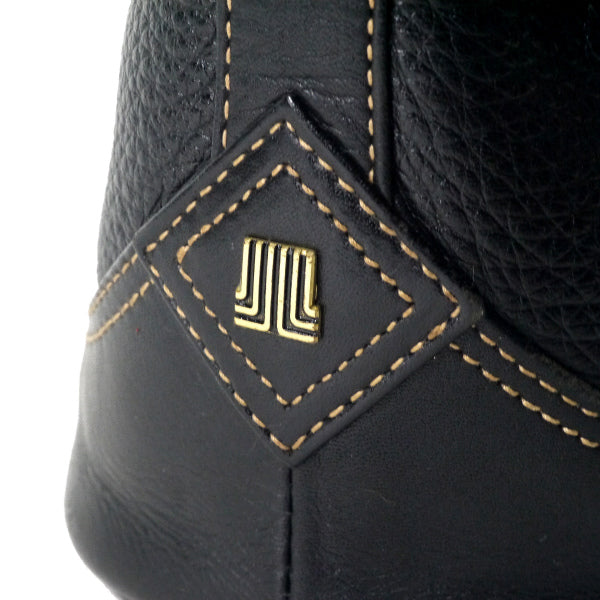 Lanvin　型押しレザー巾着ミニショルダー（黒）