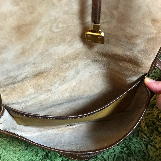 LOEWE　アナグラムロゴ 斜め掛けポシェット（黄）