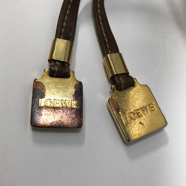 LOEWE　アナグラムロゴ 斜め掛けポシェット（黄）