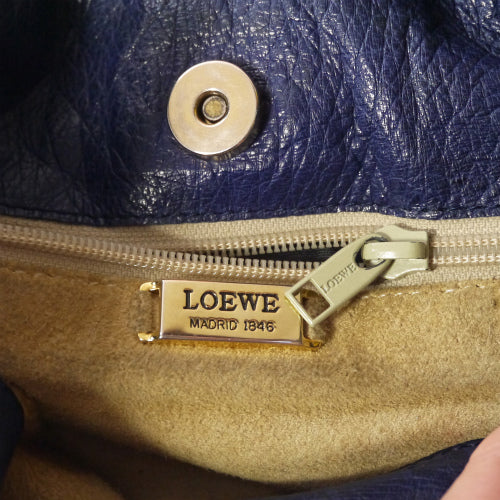 LOEWE　オーストリッチ斜めがけショルダー（青）