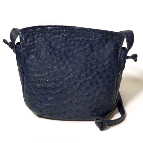 LOEWE　オーストリッチ斜めがけショルダー（青）