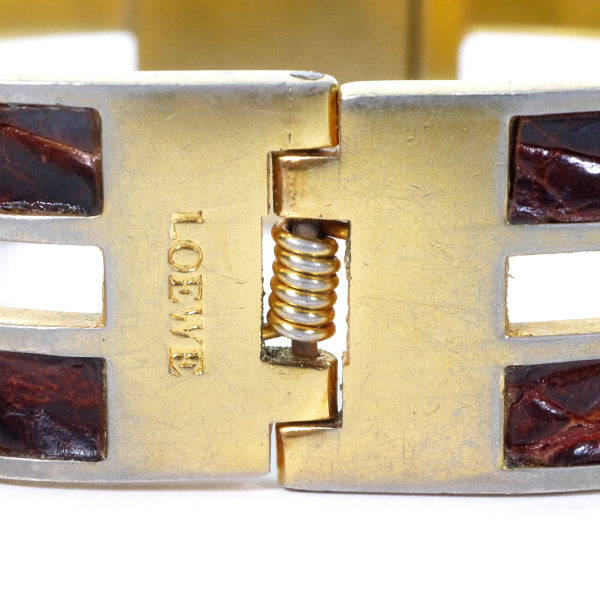 LOEWE アナグラムロゴ ブレスレット(ゴールド×レザー )