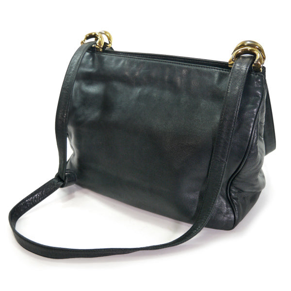 LOEWE　アナグラムロゴ 総革トート&ショルダーバッグ（黒）