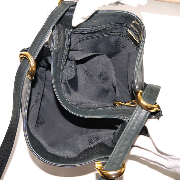 LOEWE　アナグラムロゴ 総革トート&ショルダーバッグ（黒）