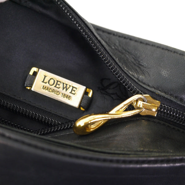 LOEWE　アナグラムロゴ 総革トート&ショルダーバッグ（黒）