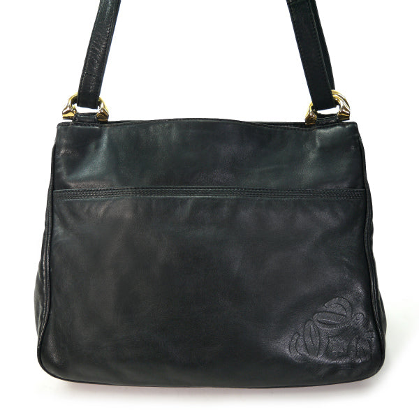 LOEWE　アナグラムロゴ 総革トート&ショルダーバッグ（黒）