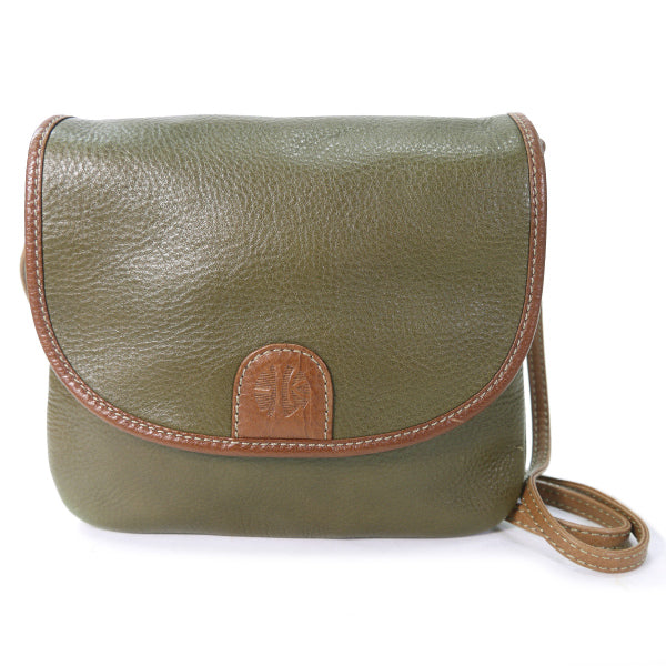 ENRIQUE LOEWE KNAPPE 総革2層式ポシェット（オリーブ）