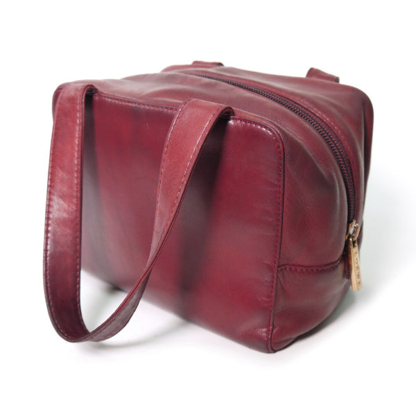 LOEWE　アナグラムロゴ 総革ミニボストン（ボルドー）