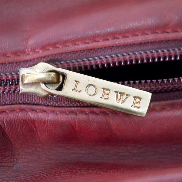 LOEWE　アナグラムロゴ 総革ミニボストン（ボルドー）