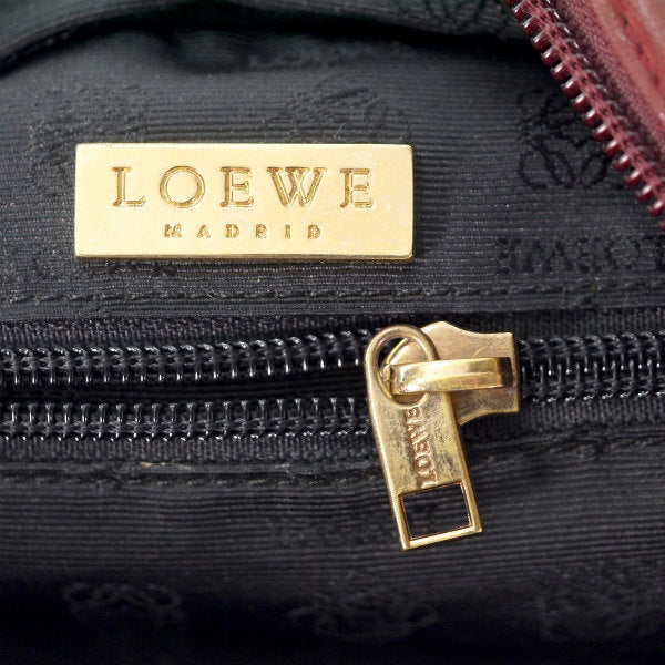 LOEWE　アナグラムロゴ 総革ミニボストン（ボルドー）