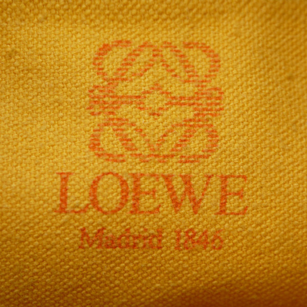 LOEWE アナグラムロゴ異素材MIXショルダー（茶×深緑）