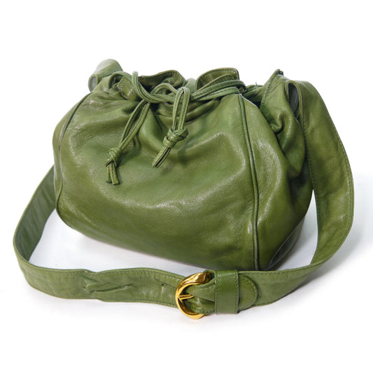 LOEWE フラメンコ　レザーショルダー（緑・ラムスキン）