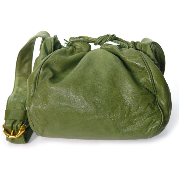 LOEWE フラメンコ　レザーショルダー（緑・ラムスキン）