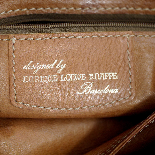 ENRIQUE LOEWE KNAPPE　オーストリッチ総革ショルダー（茶）