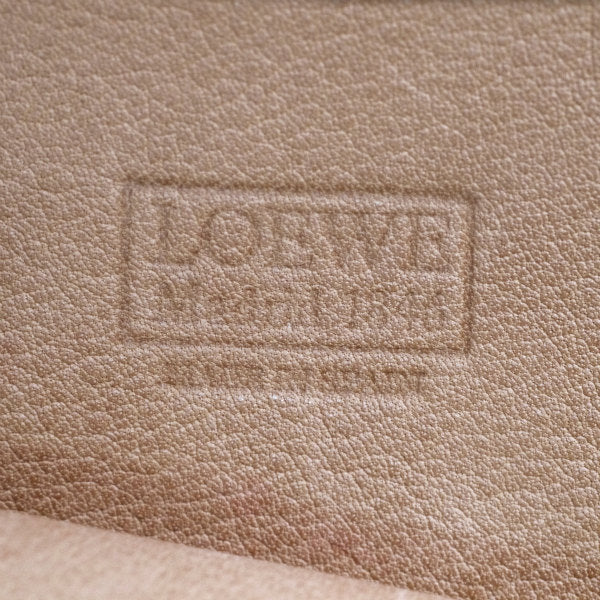 LOEWE　アナグラムロゴ スエードポシェット（ベージュ）