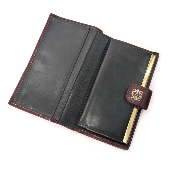 LOEWE　アナグラムロゴ 総革がま口財布（ボルドー）