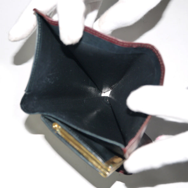 LOEWE　アナグラムロゴ 総革がま口財布（ボルドー）