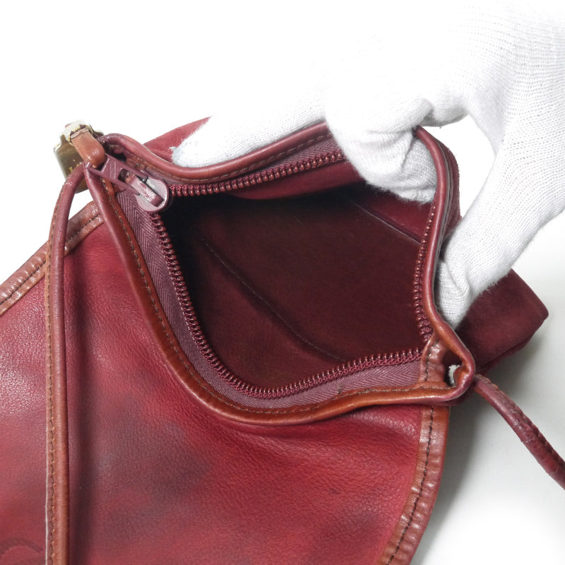 LOEWE　アナグラムロゴ スエードポシェット（ボルドー）