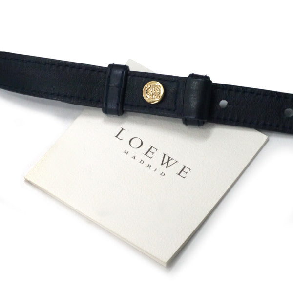 LOEWE　異素材MIXロゴバイカラーショルダー（黄×紺）