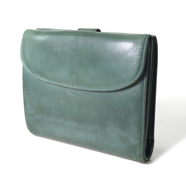 LOEWE　アナグラムロゴ ラム革折り財布（アースグリーン）