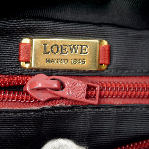 LOEWE　アナグラムロゴ 総革ミニボストン（赤）