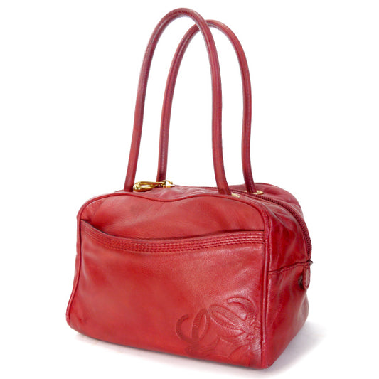 LOEWE　アナグラムロゴ 総革ミニボストン（赤）