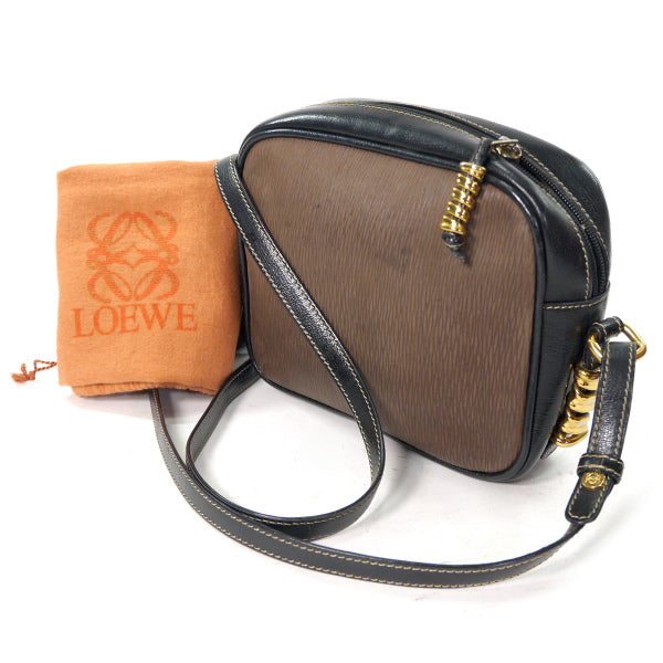 LOEWE　ベラスケス コンビレザーショルダー（茶×黒）