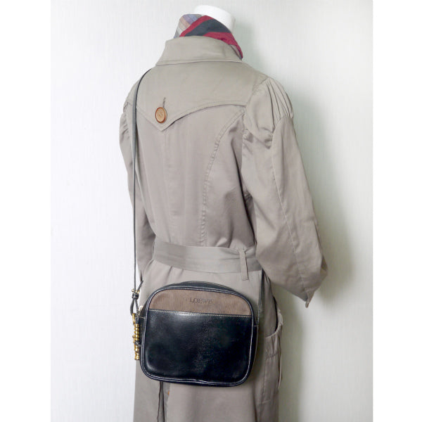 LOEWE　ベラスケス コンビレザーショルダー（茶×黒）